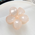 Pinza para el pelo de flor melocotón translúcida con acabado brillante tipo gelatina - Blanco Roto