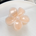 Pinza de pelo con forma de flor rosa translúcida en resina para peinados elegantes - Naranja transparente