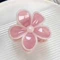 Molletta per capelli a forma di frangipani rosa in resina per acconciature eleganti - Viola Trasparente