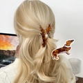 Pinza per capelli a forma di bassotto color ambra con motivo a tartaruga elegante - Stile Bassotto