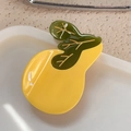 Simpatico fermaglio per capelli a forma di pera gialla e verde per acconciature estive - Zucchetta