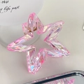 Rosafarbene irisierende Haarspange in Sternform mit Metallfeder für elegantes Haarstyling - Rosa-Lila