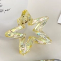 Sternförmige Haarklammer in transparentem Aurora-Gelb mit glänzendem Jelly-Finish - Gelb