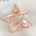 Pink translucent star hair claw clip with holographic laser finish and gold spring - Orange