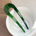 Forcina per capelli a forma di U in acetato verde scuro con trama marmorizzata - Verde