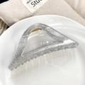 Molla per capelli a triangolo con glitter argento scintillanti in resina moderna - Triangolo