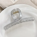 Pinza per capelli argento scintillante con brillantini e molla dorata di lusso - Forma a barra