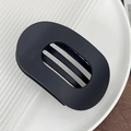 Minimalist matte black oval hair claw clip with cutout design and interlocked teeth - Matte Black / 11.2cm