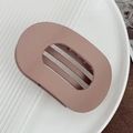 Pince à cheveux ovale rose poudré mat élégante pour coiffure sur un plateau - Kaki / 11.2cm