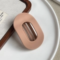Pince à cheveux ovale ajourée rose mat avec une texture douce et élégante - Cannelle / 8.6cm