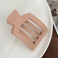 Fermaglio per capelli quadrato rosa opaco con design minimalista per donne - Cannella