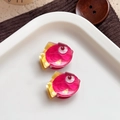 Simpatica pinza per capelli a forma di pesce rosa marmorizzato con pinne gialle - Stile rosso / Pesce Tropicale Rosso