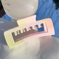 Large rectangular hair claw clip with macaron gradient finish in soft pastel tones - Square / Gradient Cyan