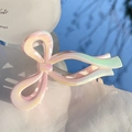 Pince à cheveux en forme de nœud avec finition nacrée et dégradé de couleurs pastel - Nœud / Cyan Dégradé