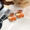 Cute acrylic cartoon deer hair clips set in warm orange tones for kids and women - Little Deer