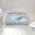 Pinza de pelo azul transparente con adornos de estrella de mar y concha marina - Estrella de Mar Concha