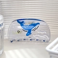 Pinza para el pelo azul transparente serie océano con dibujo de ballena y peces azul - Ballena Pececito