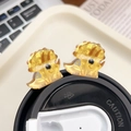 Cute yellow triceratops acrylic mini hair clip with glitter resin for women and girls - Triceratops Style (A578-8)