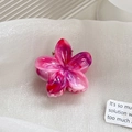 Pinza per capelli a fiore in acetato marmorizzato rosa e viola per acconciature raffinate - Rosso Marmorizzato