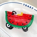 Simpatica pinza per capelli a forma di auto anguria in acetato rosso e verde - Auto Anguria