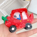 Simpatica molletta per capelli a forma di auto rossa in acetato con trama marmorizzata - Auto Peperoncino