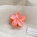 Molla per capelli a fiore in acetato rosa marmorizzato per acconciature eleganti - Arancione