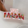 Molla per capelli rosa marmorizzato con scritte MAMA colorate per donna - MAMA Rosa Floreale