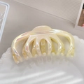 Elegant large gradient cream yellow hair claw clip with a pearlescent finish - Gradient Yellow Pink (Dragon Bone)