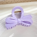 Pince à cheveux lavande en forme de nœud avec finition brillante pour coiffures élégantes - Nœud en Ruban-Violet