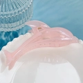 Rosafarbene Haarspange in Delfinform mit Perlglanz und glänzender Oberfläche - Rosa Delfin