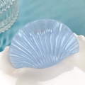 Haarklammer in Muschelform in Geleeblau mit Perlglanz für den Sommer-Strand-Stil - Blaue Muschel