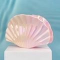Pearlescent gradient shell hair claw clip in soft apricot and pink tones - Gradient Yellow Pink - Large Shell