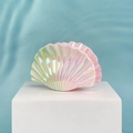 Iridescent seashell hair claw clip with macaron gradient finish for summer hair styles - Gradient Cyan - Small Shell