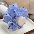 Coletero a rayas azules y blancas con estampado de corazones en soporte blanco - Doble Capa de Rayas Azules Corazón