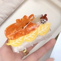 Pince à cheveux renard en acétate avec base feuille jaune et détail de lotus - Renard