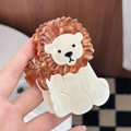 Pince à cheveux lion en acétate crème avec un motif écaille de tortue ambré chic - Lion