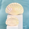 Iridescent white shell shaped decorative jewelry tray set with pearly finish - Gradient Yellow Purple - Shell Set