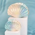 Iridescent seashell hair claw clips in champagne and teal with pearl finish - Gradient Blue - Shell Set
