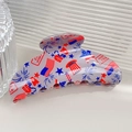 Claw clip with USA flag and star patterns in red white and blue theme colors - Crescent Moon