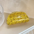 Pinza para el pelo rectangular con patrón de pato amarillo en resina de alto brillo - Semicírculo