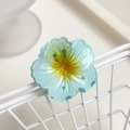 Blue and yellow gradient frangipani hair claw clip made of translucent resin for women - Blue