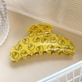 Large yellow duck hair claw clip with glossy acetate finish for women hairstyle - Crescent Moon