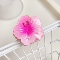 Pink gradient plumeria hair claw clip with floral design for elegant vacation styling - Purple