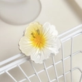 Frangipani flower hair claw clip in white and yellow gradient resin for beach vacation - Egg Yellow