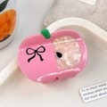 Pinza para el pelo en forma de manzana rosa con lazo y detalle de nácar - Manzana con Lazo