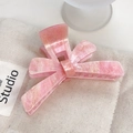 Schicker rosa Schleifen-Haarklammer mit goldenem Glitzer und Marmortextur für Damen - Goldfolie Rosa