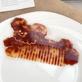 Cute brown tortoiseshell cloud bear hair comb made of anti-static acetate material - Brown