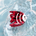Unique tropical fish hair claw in red and black acetic acid with sleek glossy finish - Red Tropical Fish