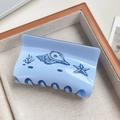 Pinza para el pelo serie océano en acetato azul claro con dibujos de conchas y corales - Estilo Concha / Concha Azul