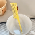 Yellow giraffe cartoon hair comb with fine teeth and pointed handle for hair styling - Yellow Giraffe